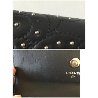 CHANEL - 【CHANEL】ニューカメリア✨スタッズ付き二つ折り長財布✨全 