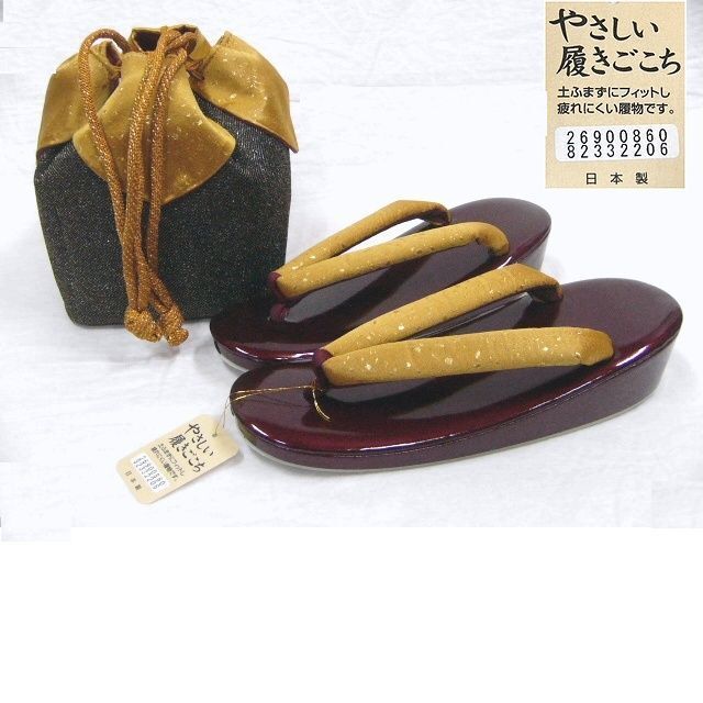 小紋や紬のお着物にいかがですか　日本製　巾着のバック・ゾーリセット　1　新品靴/シューズ
