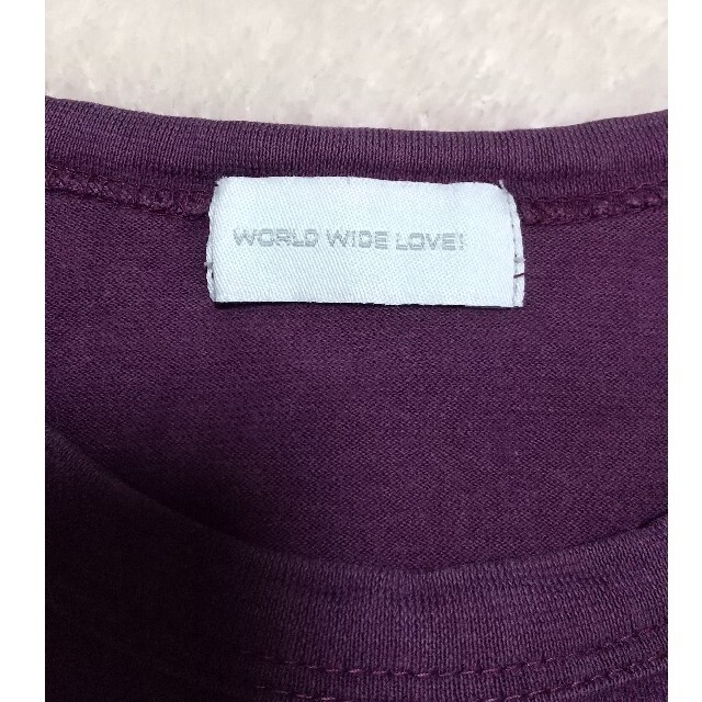 WORLD WIDE LOVE!(ワールドワイドラブ)のWORLD WIDE LOVE! ７分袖Tシャツ ロンT ワールドワイドラブ レディースのトップス(Tシャツ(長袖/七分))の商品写真