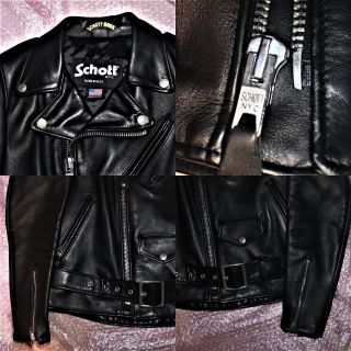 136WJS 7478 SCHOTTショットレザーライダースジャケット XS