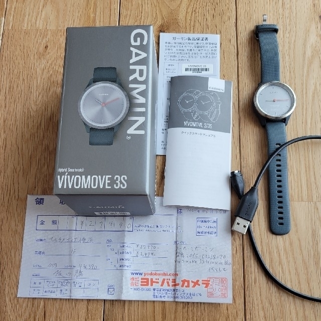 値下GARMIN vivomove 3S Granite Blue/Silver