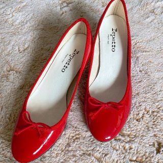 レペット(repetto)のrepetto エナメル バレエパンプス ヒール バレエシューズ(ハイヒール/パンプス)