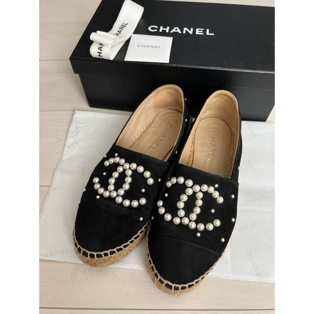 CHANEL ローファー　スリッポン　ココマーク　パール　37