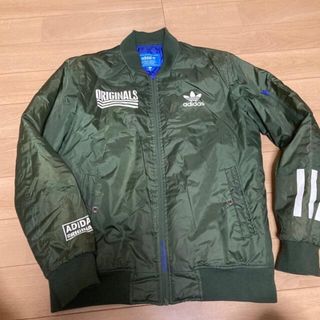 アディダス(adidas)のadidas logo アディダス ジャケット MA-1 カーキー 厚手MA-1(ブルゾン)