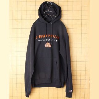 チャンピオン(Champion)のUSA championチャンピオン刺繍スウェットパーカー ブラックM aw76(パーカー)