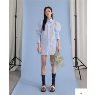 スタイルナンダ(STYLENANDA)の3ce バックリボンコットンシャツワンピース(ひざ丈ワンピース)