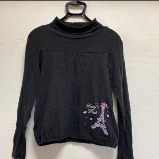 マザウェイズ(motherways)の長袖　Tシャツ　タートルネック　黒　エッフェル塔　motherways(Tシャツ/カットソー)