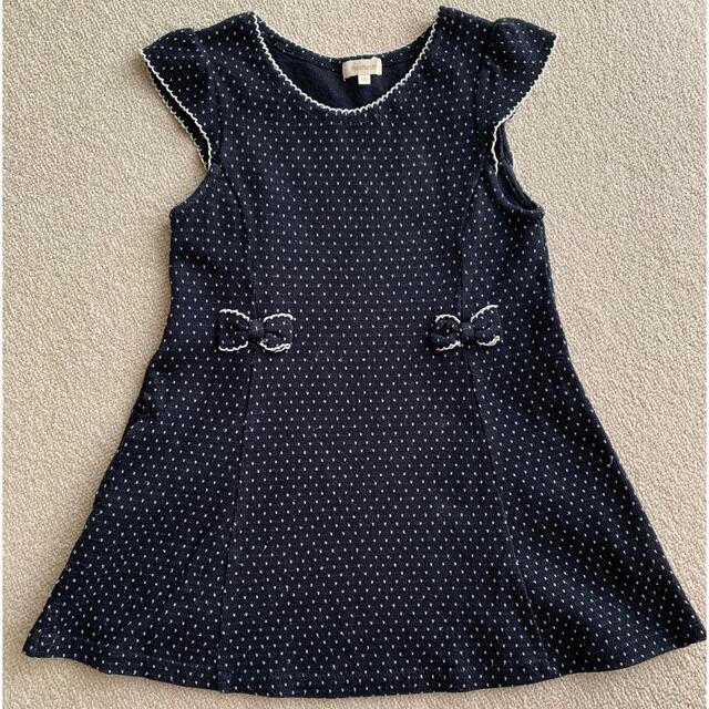 HusHush(ハッシュアッシュ)のワンピース  女の子　120  黒・白 キッズ/ベビー/マタニティのキッズ服女の子用(90cm~)(ワンピース)の商品写真