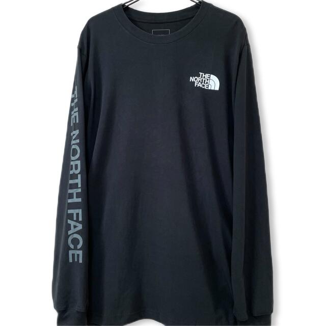 THE NORTH FACE(ザノースフェイス)の黒 & グレー☆ 新品 ノースフェイス アームロゴ ロンT 黒 XXL 3L メンズのトップス(Tシャツ/カットソー(七分/長袖))の商品写真