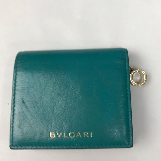 RR412 ブルガリ　三つ折り財布　ミントグリーンファッション小物