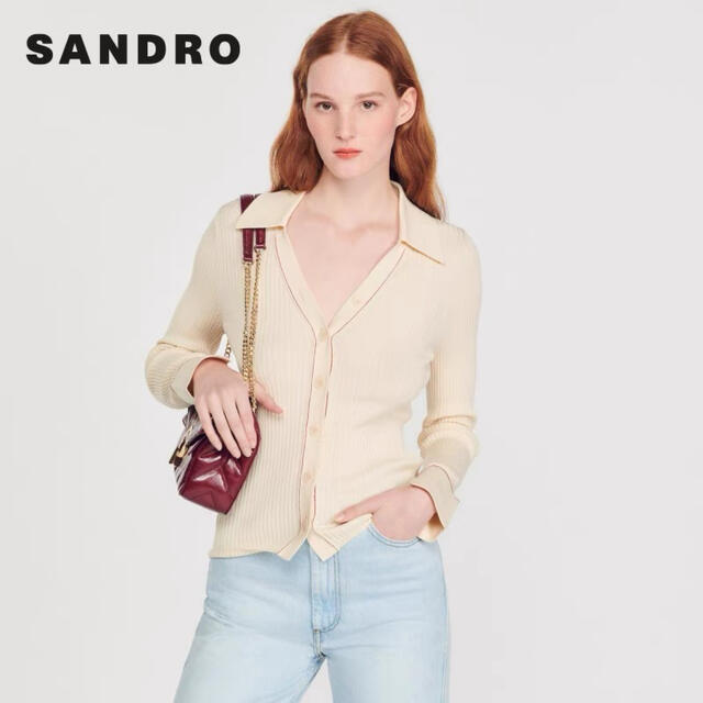 Sandro - ️Sandro 22 新作新品 ベージュ ニットカーディガン 綺麗 上品 2色の通販 by 服が正規品yy's shop