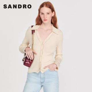 サンドロ(Sandro)の❤️Sandro 22 新作新品　ベージュ　ニットカーディガン　綺麗　上品 2色(カーディガン)