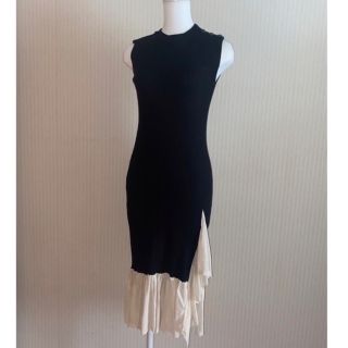 Two-tone Twinkle knit Dress 〈black〉Sサイズ(ロングワンピース/マキシワンピース)