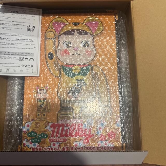 開店記念セール! 金メッキ 金運 ペコちゃん 招き猫 BE@RBRICK - BE