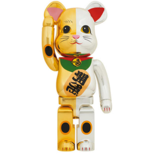 BE@RBRICK(ベアブリック)のBE@RBRICK ベアブリック 招き猫 千万両 金×開運 銀 1000％ エンタメ/ホビーのフィギュア(その他)の商品写真