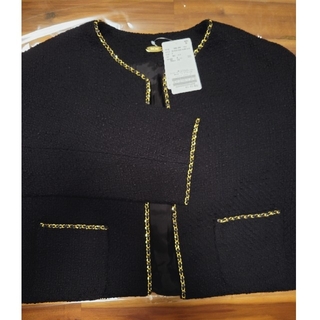 DEUXIEME CLASSE - chain tweed ジャケット ミューズドゥドゥーズィエムクラスの通販｜ラクマ