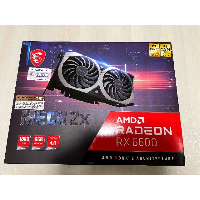 新品未開封　MSI radeon rx 6600 mech 2x 8gPC/タブレット