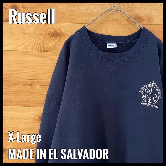 【Russell】刺繍ロゴ トレーナー スウェット XL ビッグサイズ US
