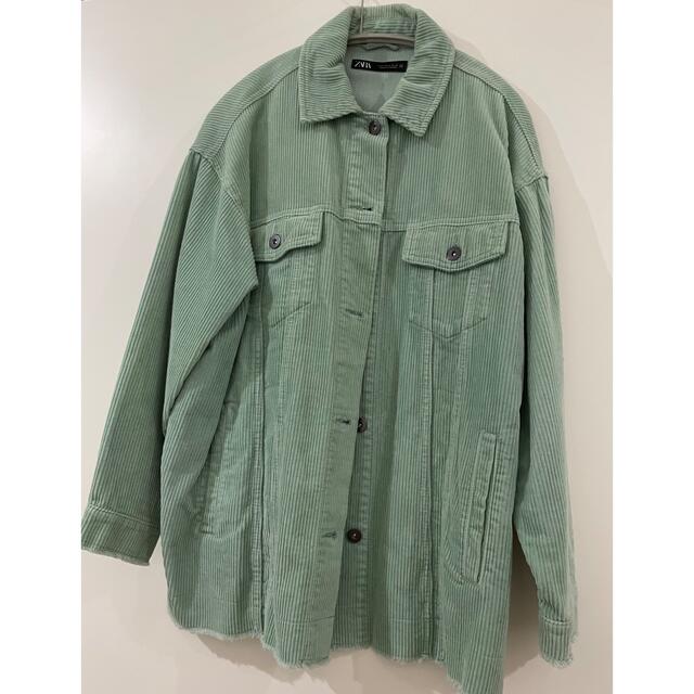 新品☆ZARA ザラ コーデュロイジャケット アウター ミントグリーン XS