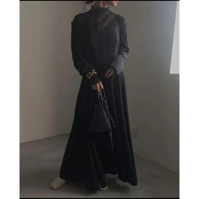 Ameri VINTAGE(アメリヴィンテージ)の【新品未使用】アメリ seethrough shoulder dress レディースのワンピース(ロングワンピース/マキシワンピース)の商品写真