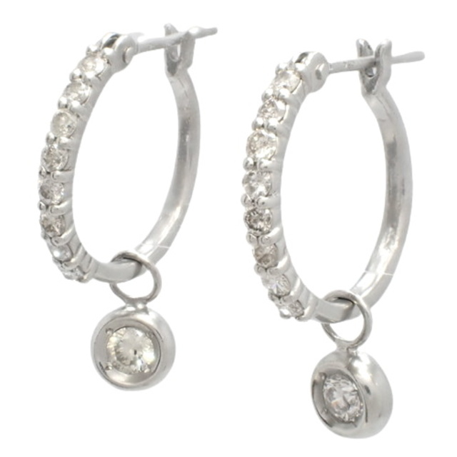 ブランド┉ ダイヤモンド PLATINUM SILVER DIAMOND MYSTIQUE OVER PEAR HOOP EARRINGS WHITE 】：スニケス プラチナム 銀色 シルバー