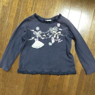 メゾピアノ(mezzo piano)のメゾピアノ　長袖カットソー　ネイビー　120センチ(Tシャツ/カットソー)