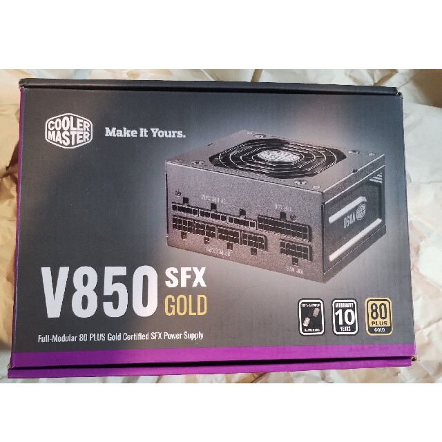 10/10一時停止　Cooler Master 850w SFX gold電源フルモジュラー式