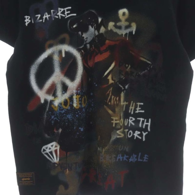 glamb(グラム)のグラム グラム ジョジョの奇妙な冒険 東方仗助Tシャツ カットソー 半袖 0 黒 メンズのトップス(Tシャツ/カットソー(半袖/袖なし))の商品写真