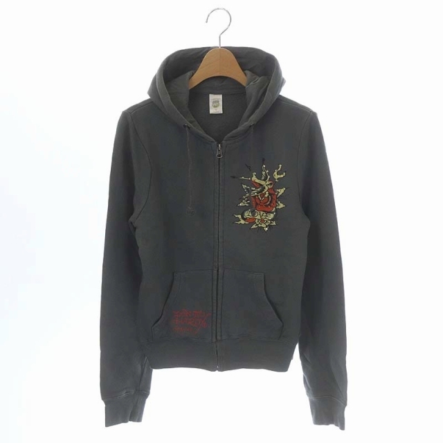 Ed Hardy(エドハーディー)のエドハーディー Ed Hardy パーカー スウェット ジップアップ S グレー レディースのトップス(パーカー)の商品写真