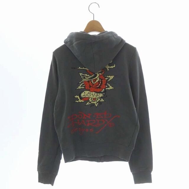 Ed Hardy(エドハーディー)のエドハーディー Ed Hardy パーカー スウェット ジップアップ S グレー レディースのトップス(パーカー)の商品写真