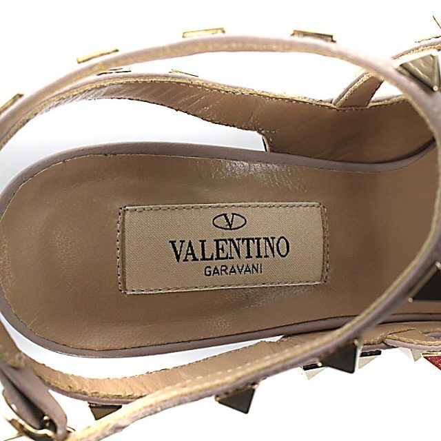 valentino garavani(ヴァレンティノガラヴァーニ)のヴァレンティノ ガラヴァーニ サンダル ハイヒール 22.5cm 黒 ベージュ レディースの靴/シューズ(サンダル)の商品写真