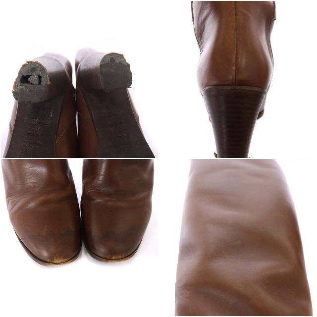 A.P.C(アーペーセー)のアーペーセー ロングブーツ ラウンドトゥ レザー 37 23.5cm 茶 レディースの靴/シューズ(ブーツ)の商品写真