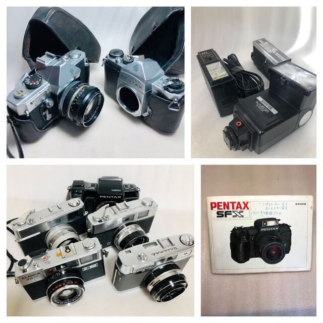 カメラ7台、ストロボ 3台 セット ジャンク扱いで - フィルムカメラ