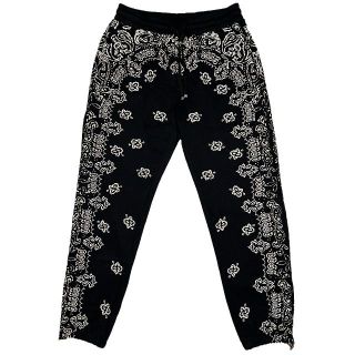 AMIRI - AMIRI アミリ バンダナ柄 ブリーチ スウェットパンツ ブラック