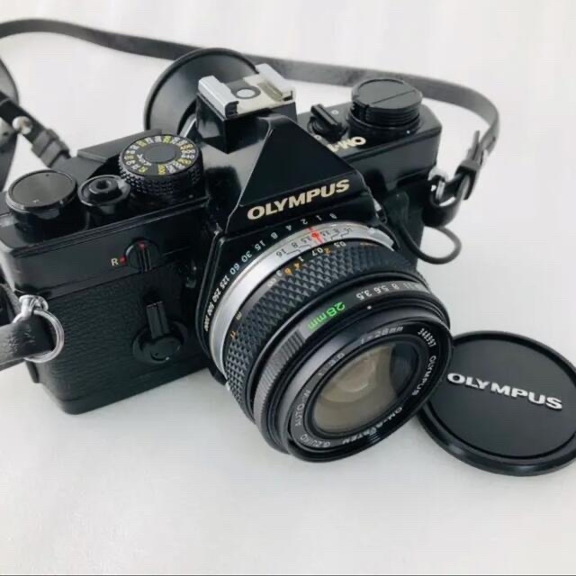 オリンパスOM-1 ZUIKO 28mm F3.5 データバック付 ジャンク扱いフィルムカメラ