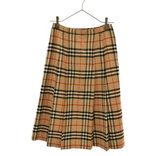 バーバリー(BURBERRY)のBURBERRY バーバリー ウール チェック柄フレアスカート ブラウン FX003-201(ひざ丈スカート)