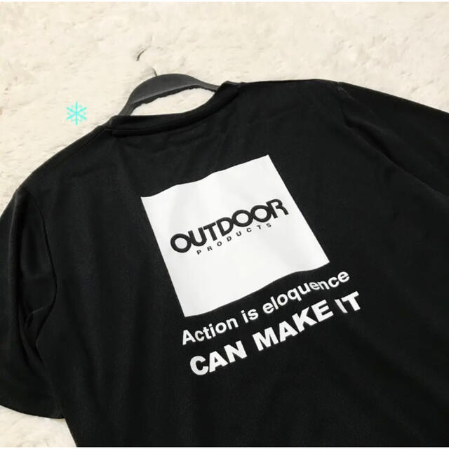 OUTDOOR(アウトドア)の【新品 未使用】タグ付き outdoor tシャツ ブラック 黒 通気性 半袖 メンズのトップス(Tシャツ/カットソー(半袖/袖なし))の商品写真