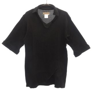 ヨウジヤマモト(Yohji Yamamoto)のYohji Yamamoto ヨウジヤマモト カラー付きVネック5分袖カットソー ブラック レディース Tシャツ FC-T88-096(Tシャツ(長袖/七分))