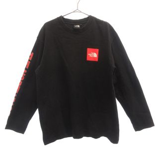 ザノースフェイス(THE NORTH FACE)のTHE NORTH FACE ザノースフェイス L/S SQUARE LOGO T スクエアロゴプリント長袖Tシャツ ロングスリーブ カットソー ブラック/レッド NT31951(Tシャツ/カットソー(七分/長袖))