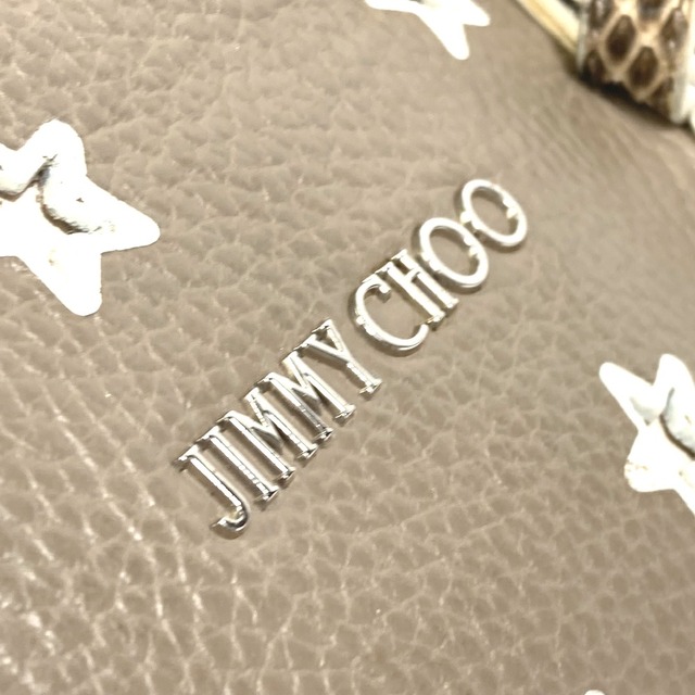 ジミーチュウ JIMMY CHOO サシャS スター パンチング トートバッグ レザー ベージュ