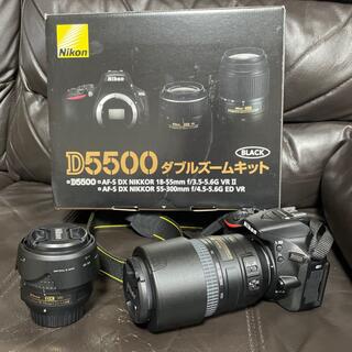 Nikon - NIKON D5500 ダブルズームキット （ブラック）ダブルレンズ