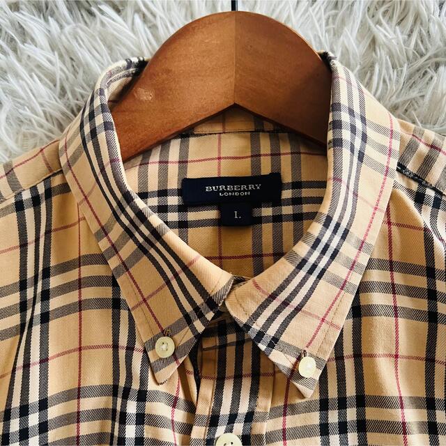 BURBERRY バーバリー ホースロゴ ノバチェック シャツ メンズ Ｌ 商品