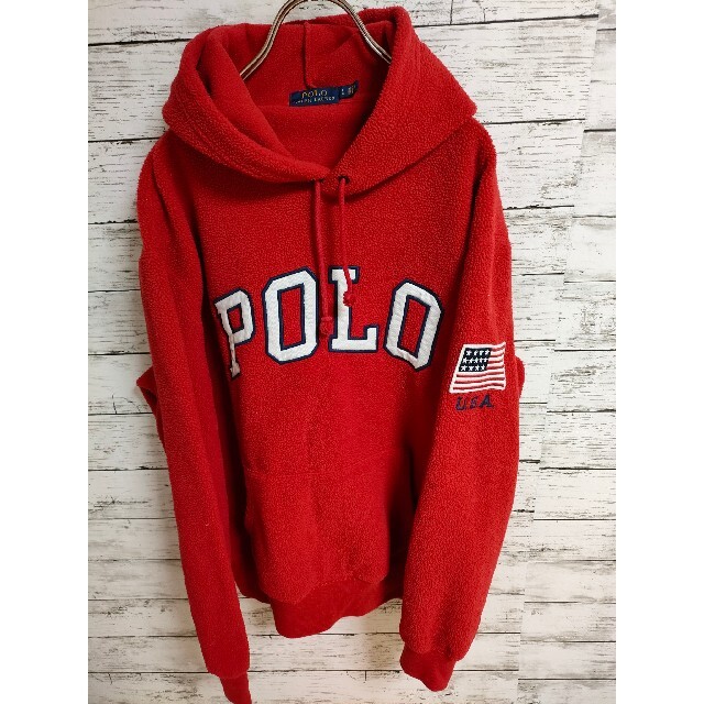 POLO RALPH LAUREN(ポロラルフローレン)のポロラルフローレン　USA アメリカ　星条旗　フリース　パーカー　ジャケット メンズのトップス(パーカー)の商品写真