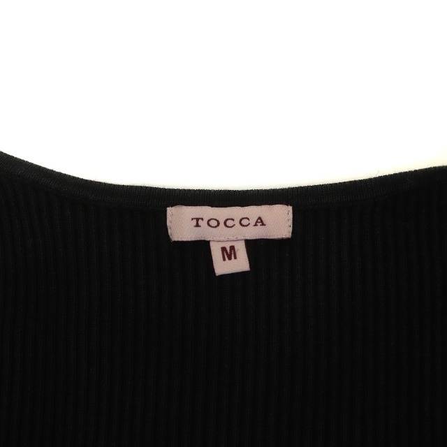 TOCCA(トッカ)のトッカ SILK BOLERO ボレロ カーディガン リブニット 九分袖 M 紺 レディースのトップス(カーディガン)の商品写真