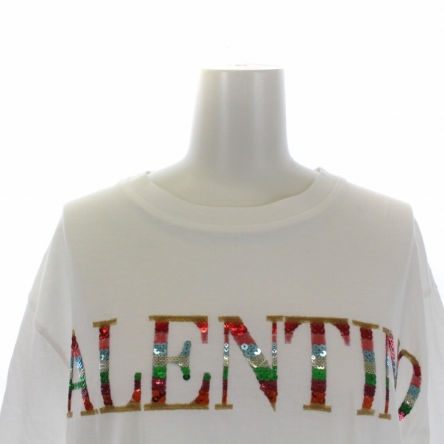 valentino garavani(ヴァレンティノガラヴァーニ)のヴァレンティノ ガラヴァーニ Tシャツ カットソー 半袖 クルーネック XS 白 レディースのトップス(Tシャツ(半袖/袖なし))の商品写真