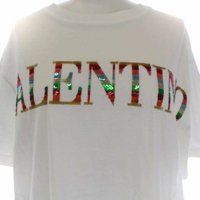 valentino garavani(ヴァレンティノガラヴァーニ)のヴァレンティノ ガラヴァーニ Tシャツ カットソー 半袖 クルーネック XS 白 レディースのトップス(Tシャツ(半袖/袖なし))の商品写真