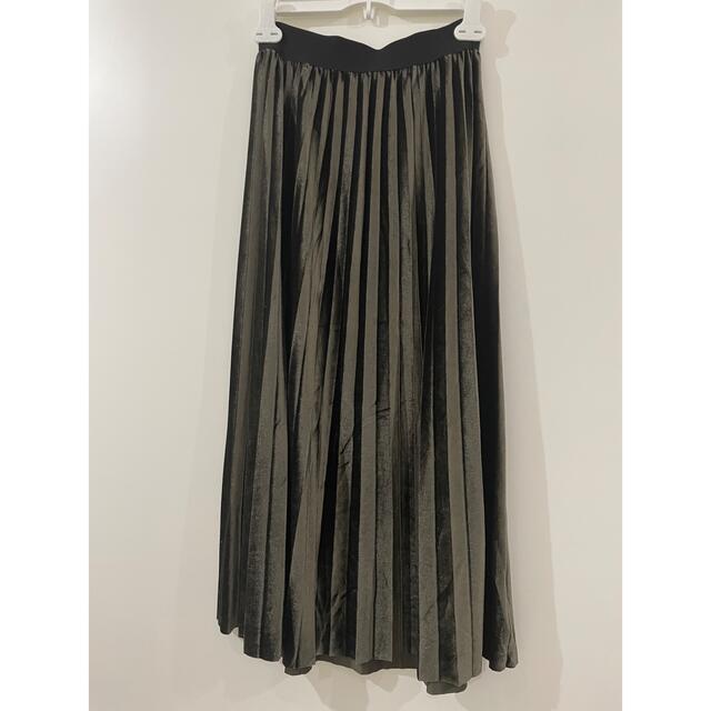 dholic(ディーホリック)のウエストゴムベロアプリーツスカート DHOLIC レディースのスカート(ロングスカート)の商品写真