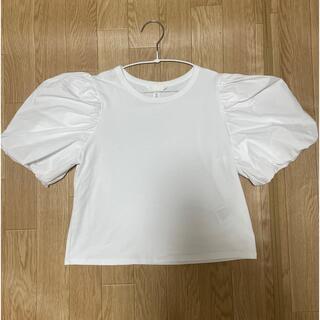 エイチアンドエム(H&M)のH&M パワーショルダー半袖シャツ(Tシャツ/カットソー(半袖/袖なし))