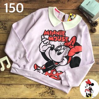 ミニーマウス(ミニーマウス)の☸️ 【150】ミニー 襟付き 裏起毛 トレーナー 紫系(Tシャツ/カットソー)