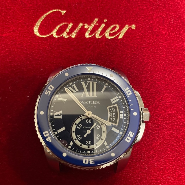 Cartier(カルティエ)のカリブル　ダイバー　カルティエ　ブルー　純正メタルブレス メンズの時計(腕時計(アナログ))の商品写真